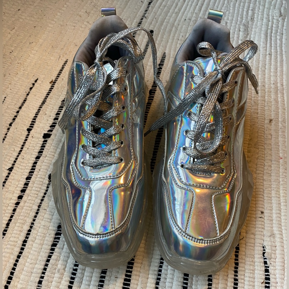Fun silver sneakers!